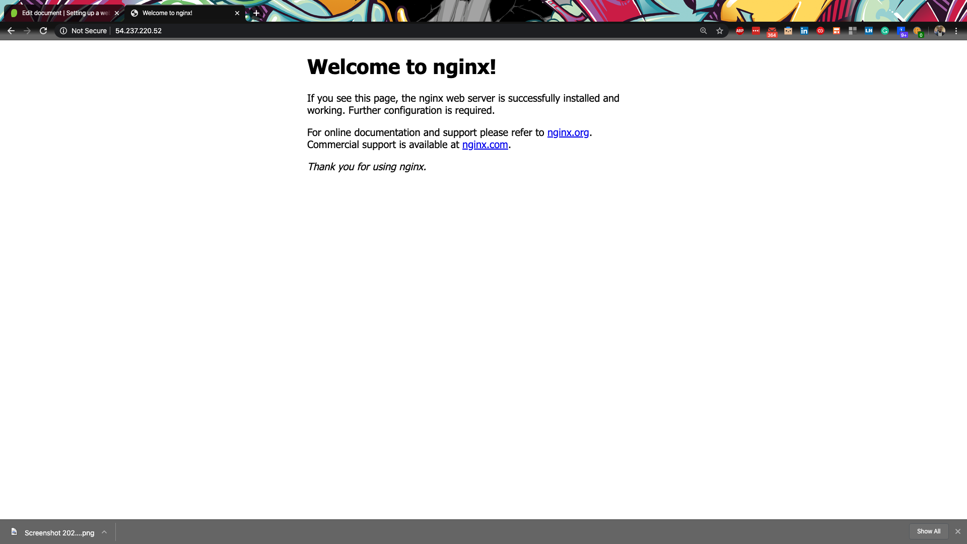 Nginx server up and running.png